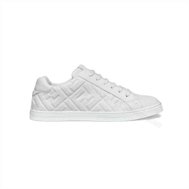 FENDI WHITE NAPPA LEATHER LOW TOP SNEAKERS – FD09 — view 1