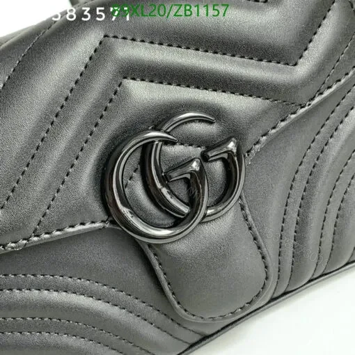 View 5 of Replica Gucci GG Marmont Top Handle Black Bag RGT9425