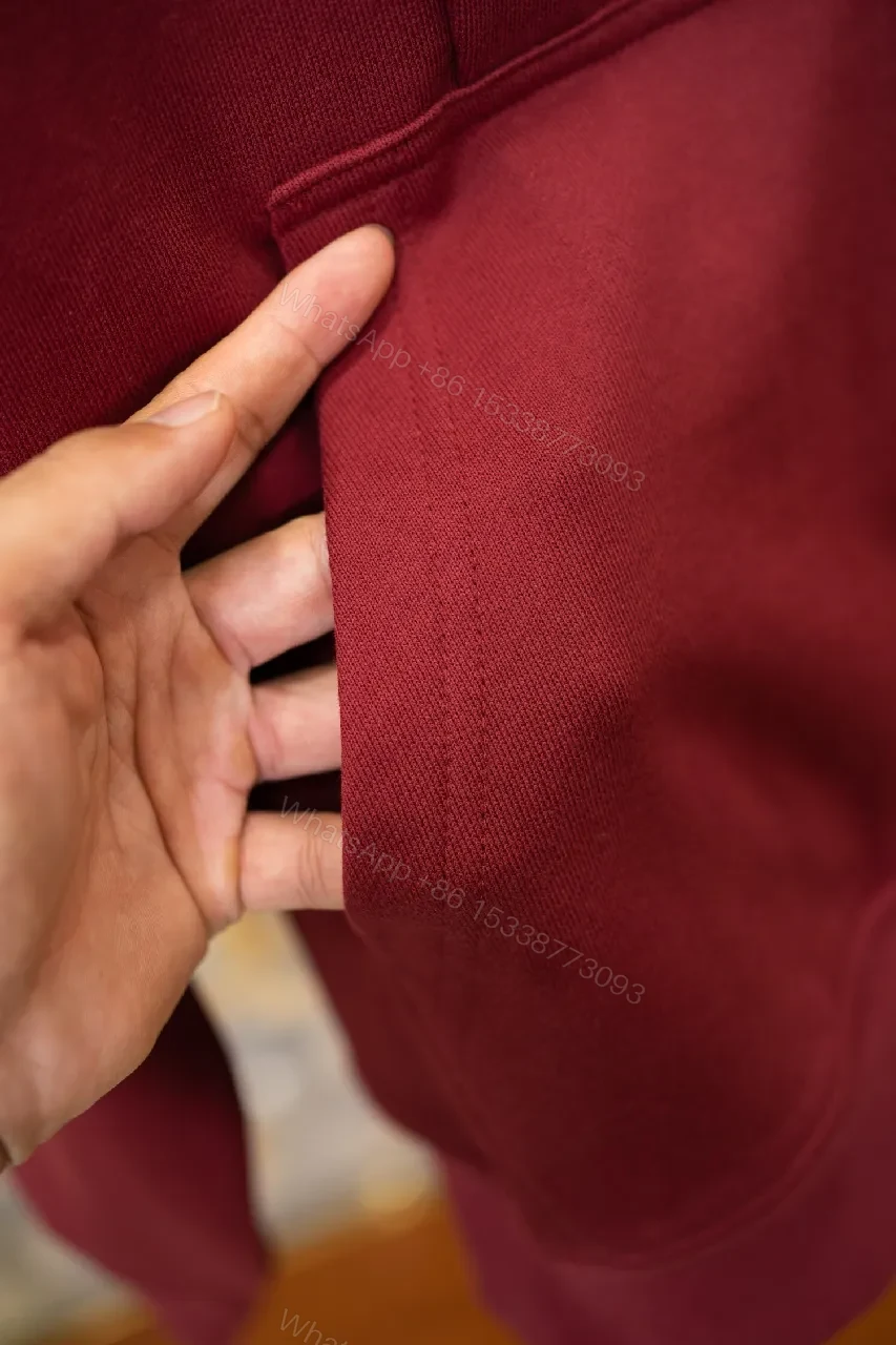 View 2 of Maroon Textured Hoodie: Luxury Everyday Comfort