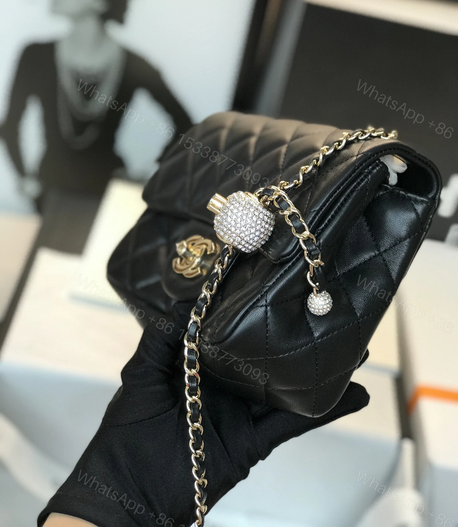 View 4 of Chanel Classic Mini Square Black