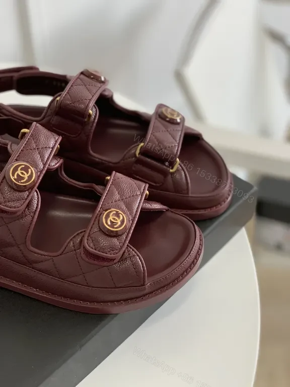 View 8 of Maroon Leather Sandals â€” Quilted Strap, Luxe Everydayâœ ̈