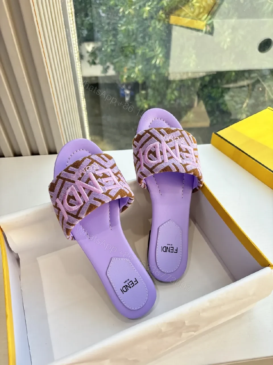 View 3 of Soft Lilac + Monogram Slide + Chic Comfort + Premium Comfort + Slide