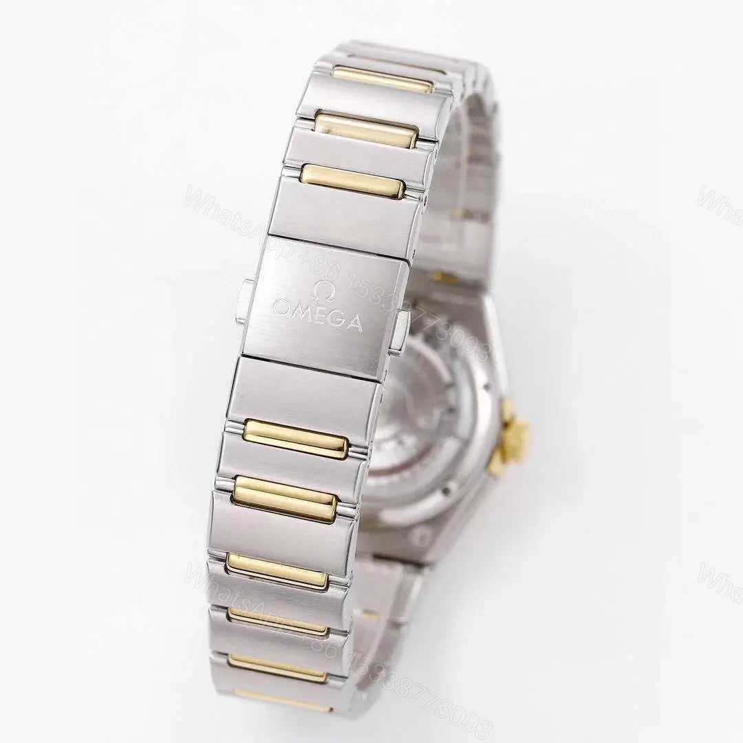 View 9 of Omega Constellation 29mm Women’s Watch V6 Version Two-Tone Stainless Steel and Gold with Diamond Bezel White Dial Sapphire Crystal Glass