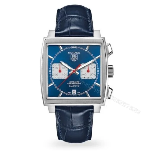Replica TAG Heuer Monaco Men Automatic Blue Leather Watch CAW2111.FC6183 — view 1