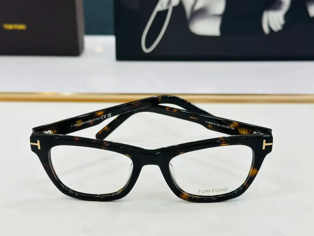View 4 of Black Acetate Eyeglasses | TOM FORD Luxury + Gold Accents, Full-Rim, All-Day Comfort