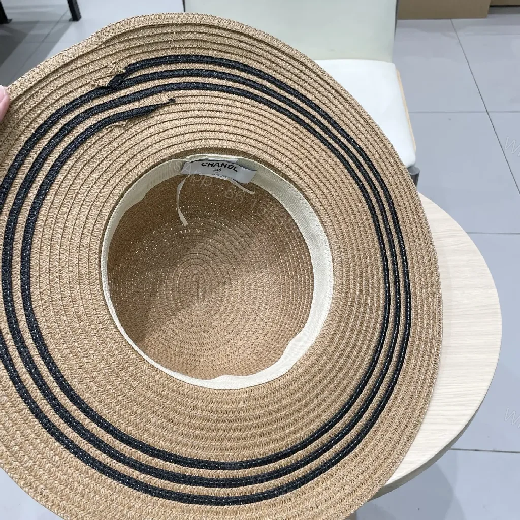 View 9 of Woven Straw Wide-Brim Hat with Luxe Band