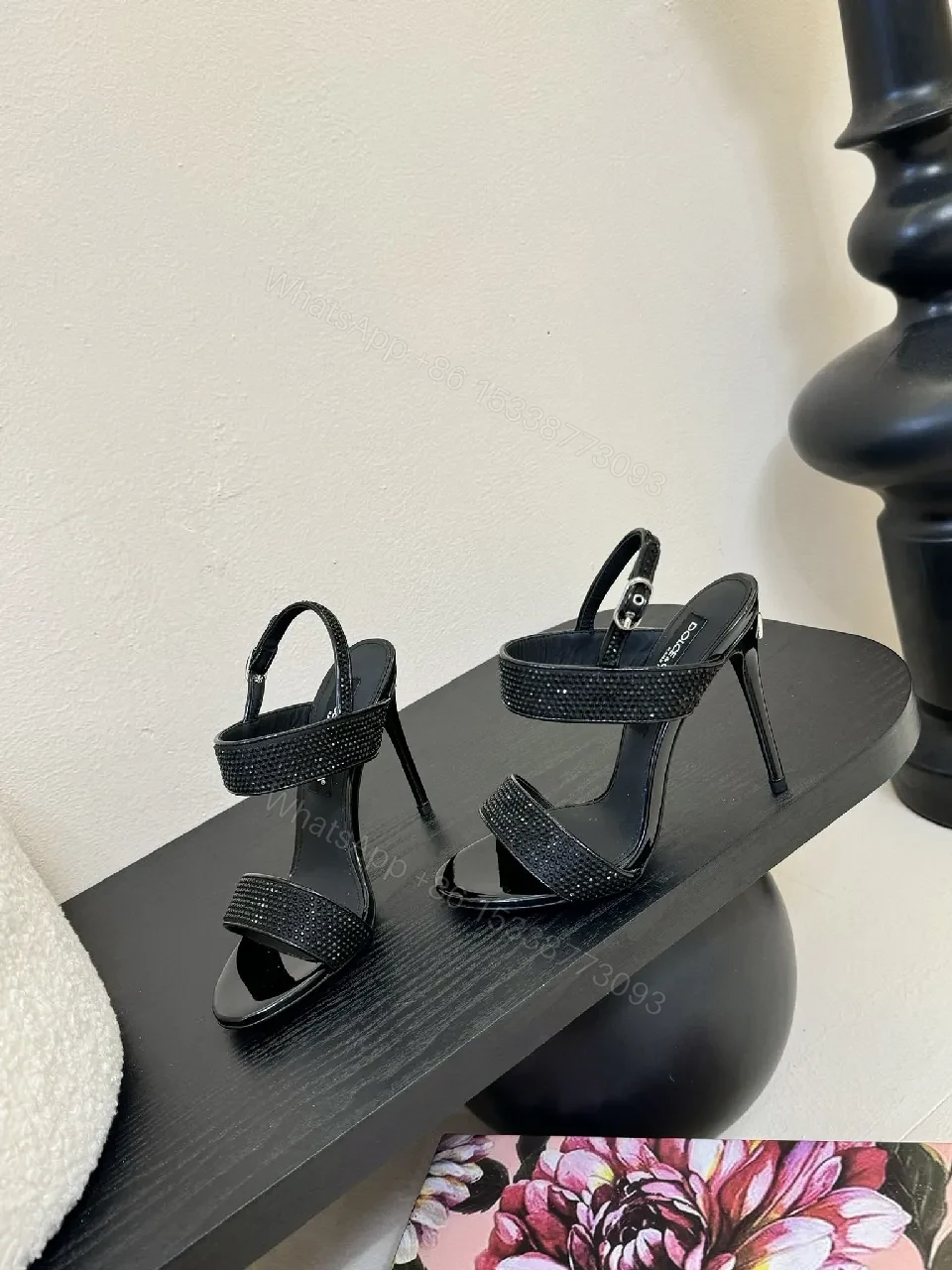 View 4 of Glam Sparkle Sandals – Luxe Open-Toe Ankle Strap