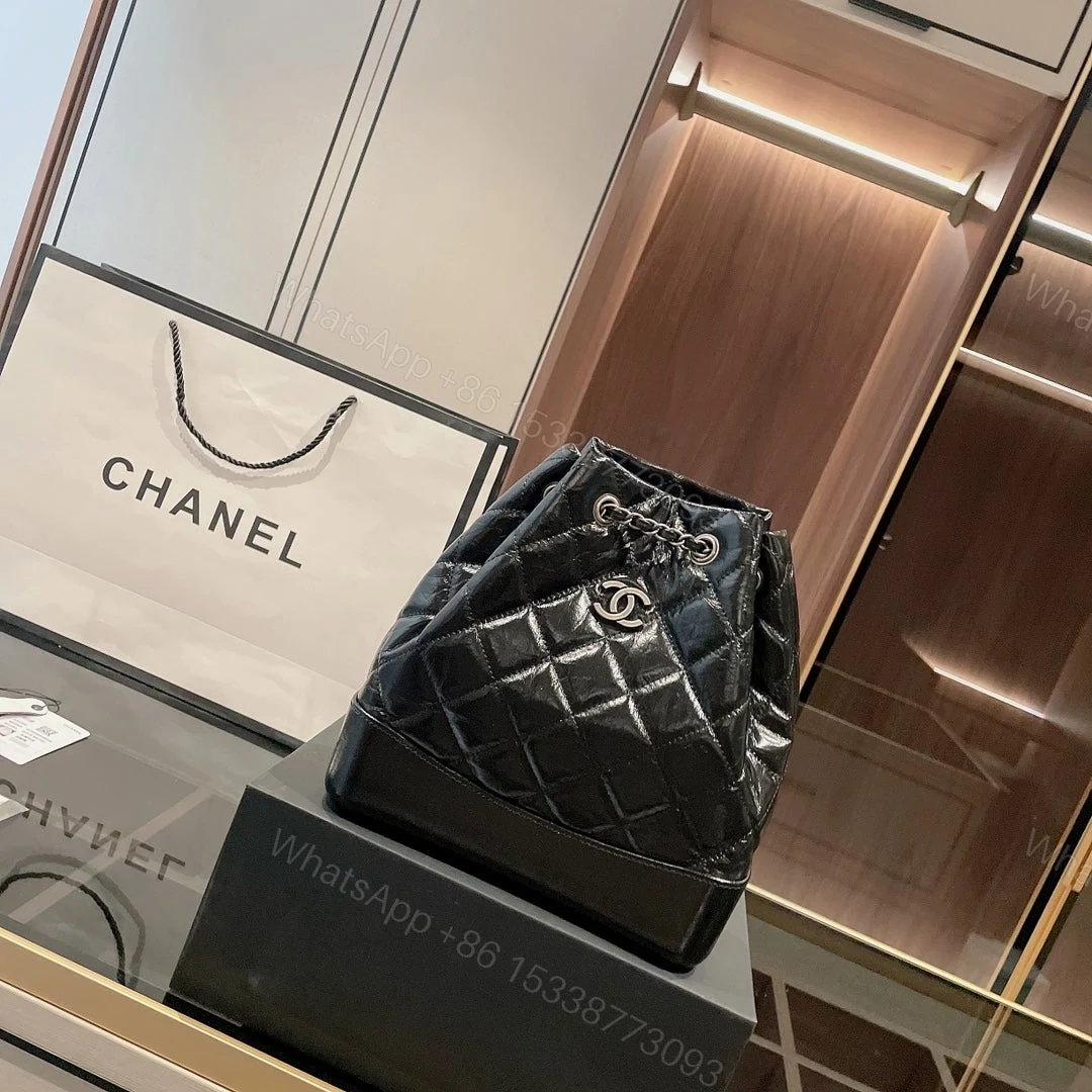 Chanel Small Gabrielle Backpack Aged Calfskin & Gold Silver Black — view 1