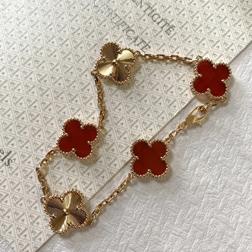 View 6 of 高仿首飾VanCleef&Arpels*RP7RP00玉髓五花手鏈