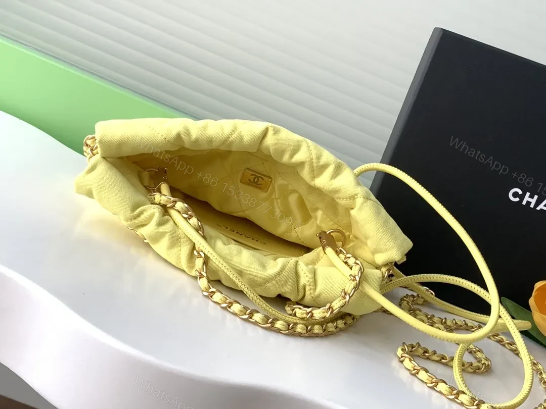 View 9 of Lemon Yellow Quilted Puff Bag: Luxe Crossbody Shine