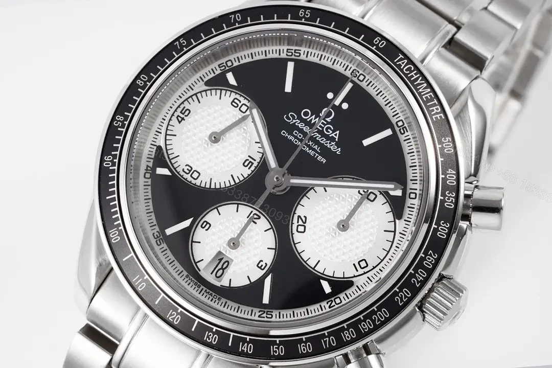 View 5 of Omega Speedmaster 326.32.40.50.06.001 Black and White Chronograph Stainless Steel Watch