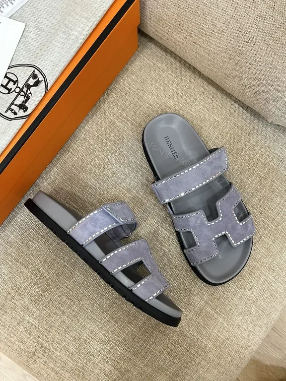 View 3 of Chic Leather Sandals: H-Accent Straps, All-Day Comfort