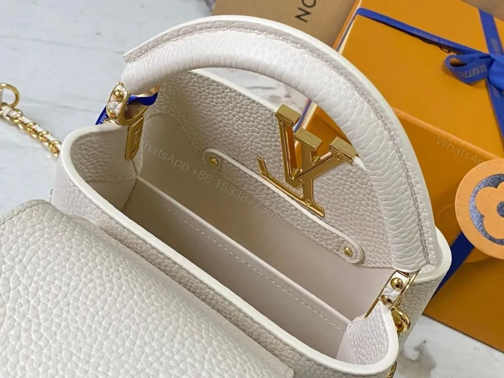 View 3 of Louis Vuitton LV Capucines Beige LV Pattern Purple 21cm