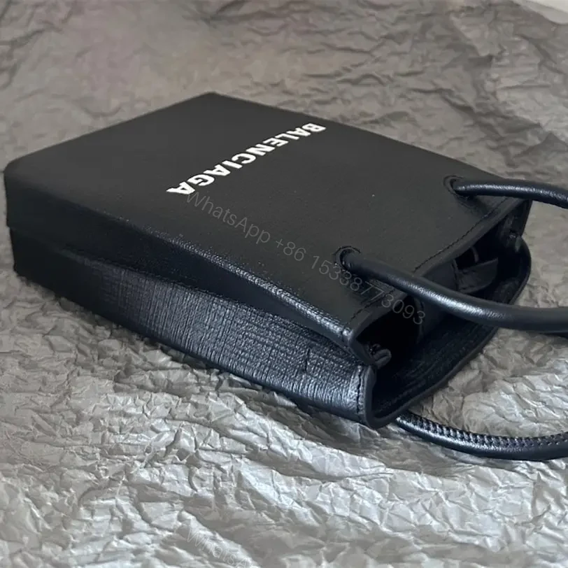 View 5 of 高仿Balenciaga迷你Tote包系列小牛皮黑色