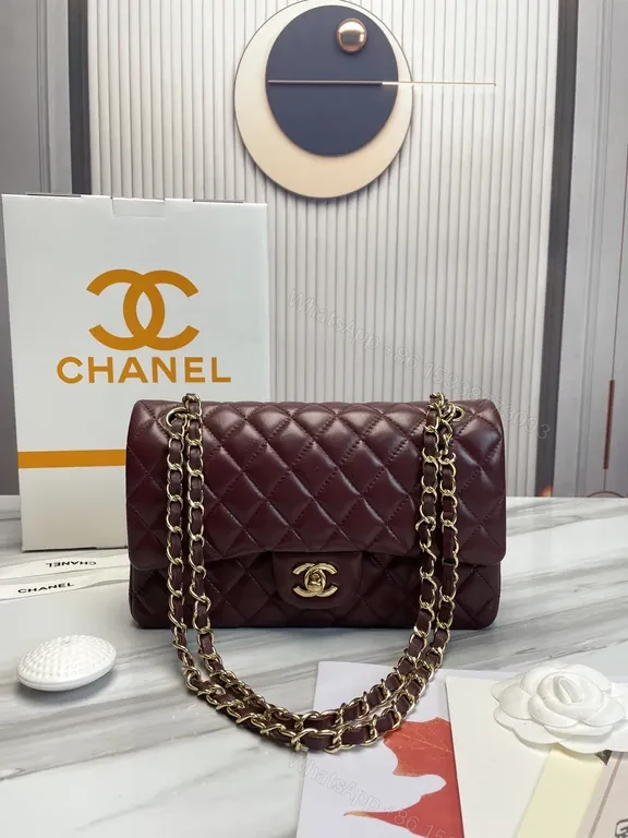 View 6 of Red Quilted Flap Bag - Chanel-Inspired Luxury Compact Satchel