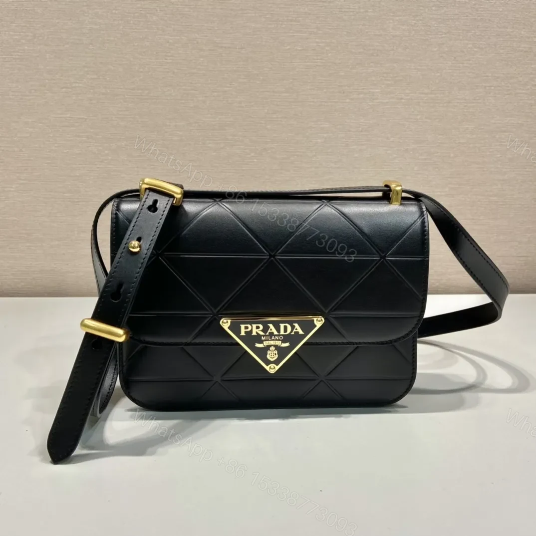 View 6 of Prada Pattina in Pelle Calfskin Black