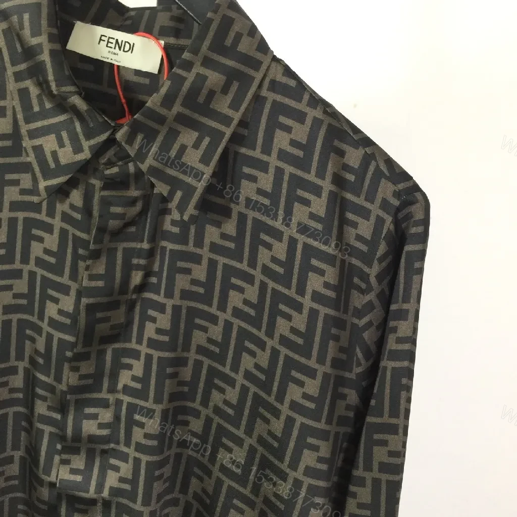 View 3 of Patterned Button-Front Shirt Jacket: Modern Luxury Monogram Dress Code