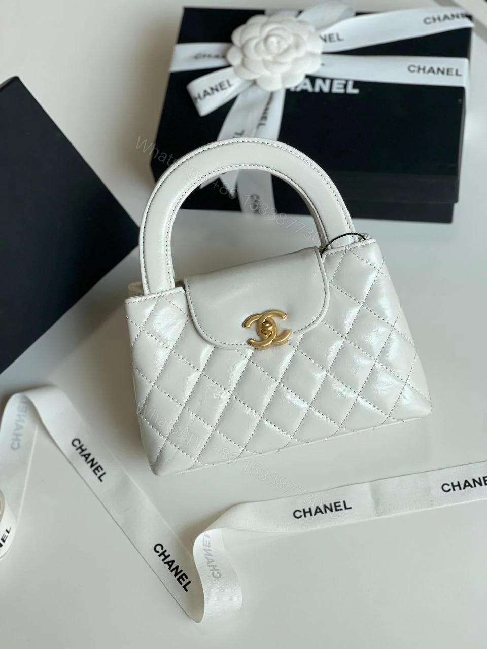 View 6 of Chanel Shiny Aged Calfskin Quilted Nano Kelly Shopper