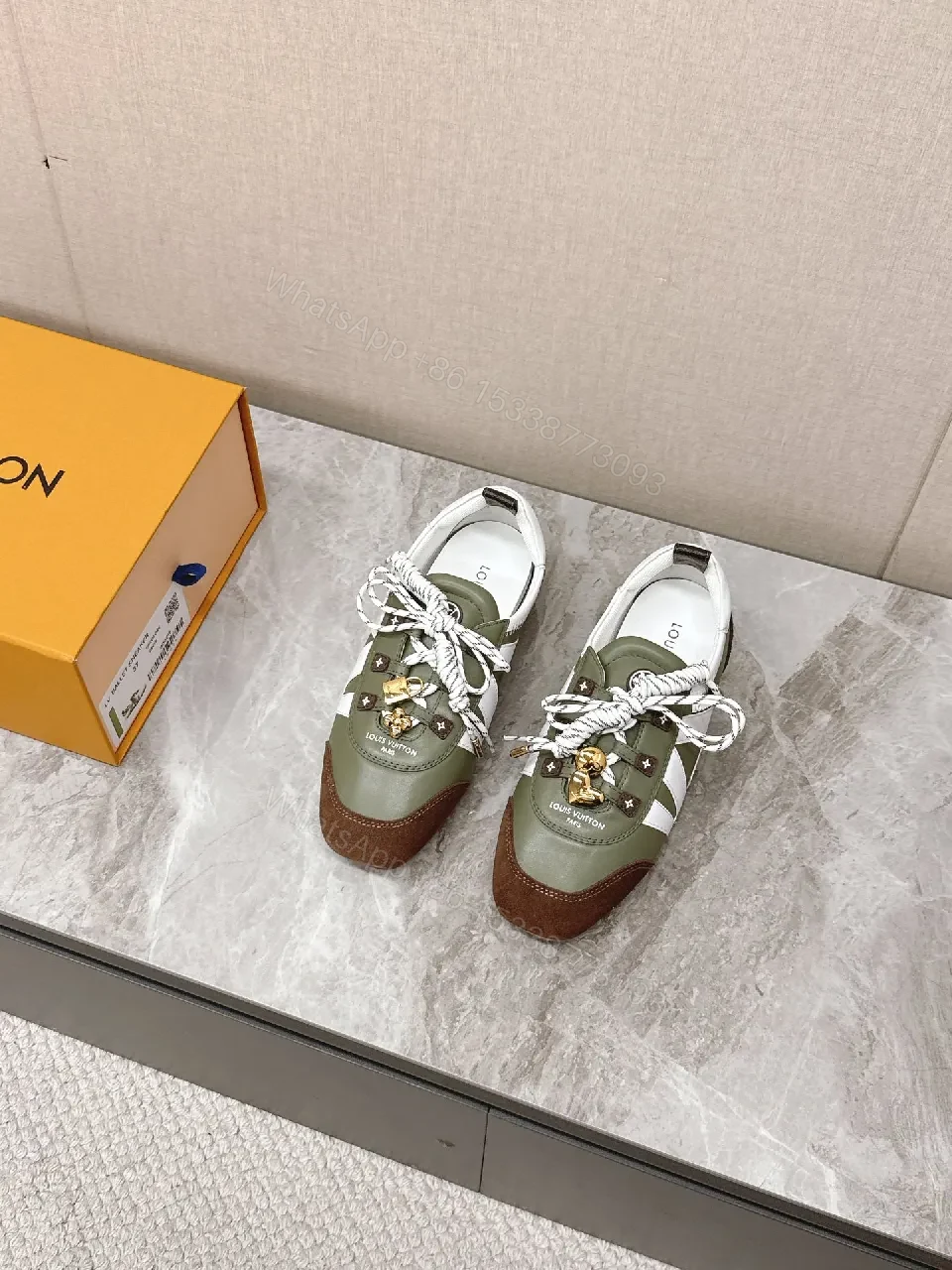 View 8 of Lux Olive Leather & Suede Sneaker: City Luxe Comfort