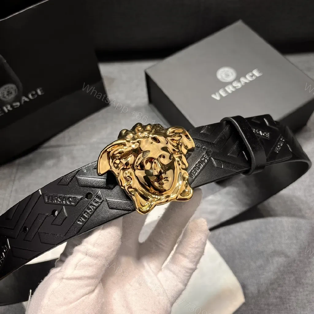 View 6 of Gold Crest Belt: Matte Black Luxury, Bold Modern Style