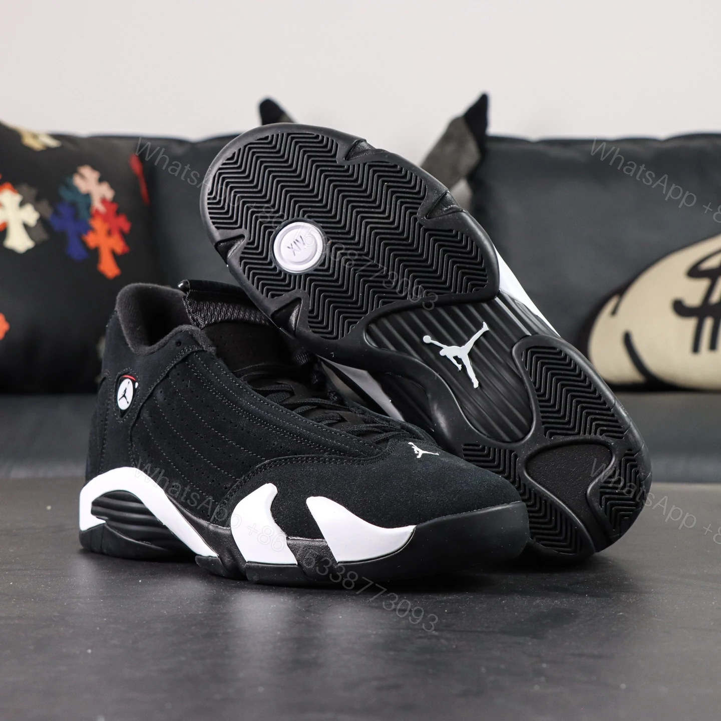 View 3 of Air Jordan 14 Retro Bred Black and White