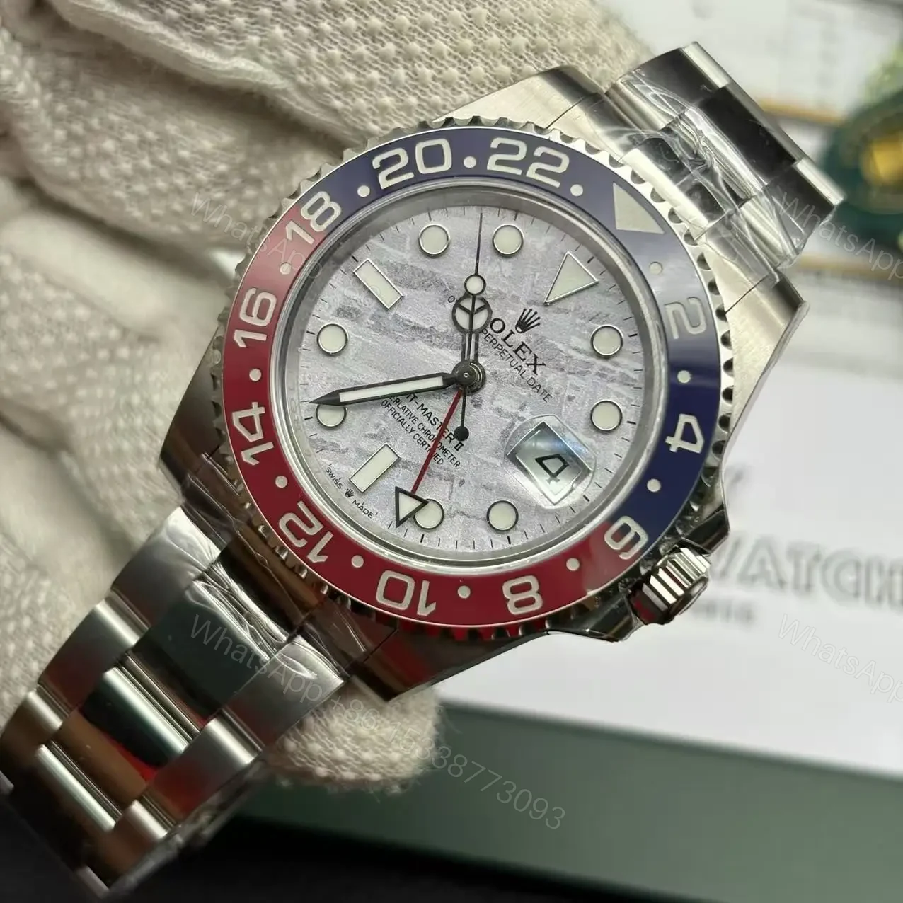 View 3 of Best Swiss Clone Rolex Replica GMT Meteorite dial