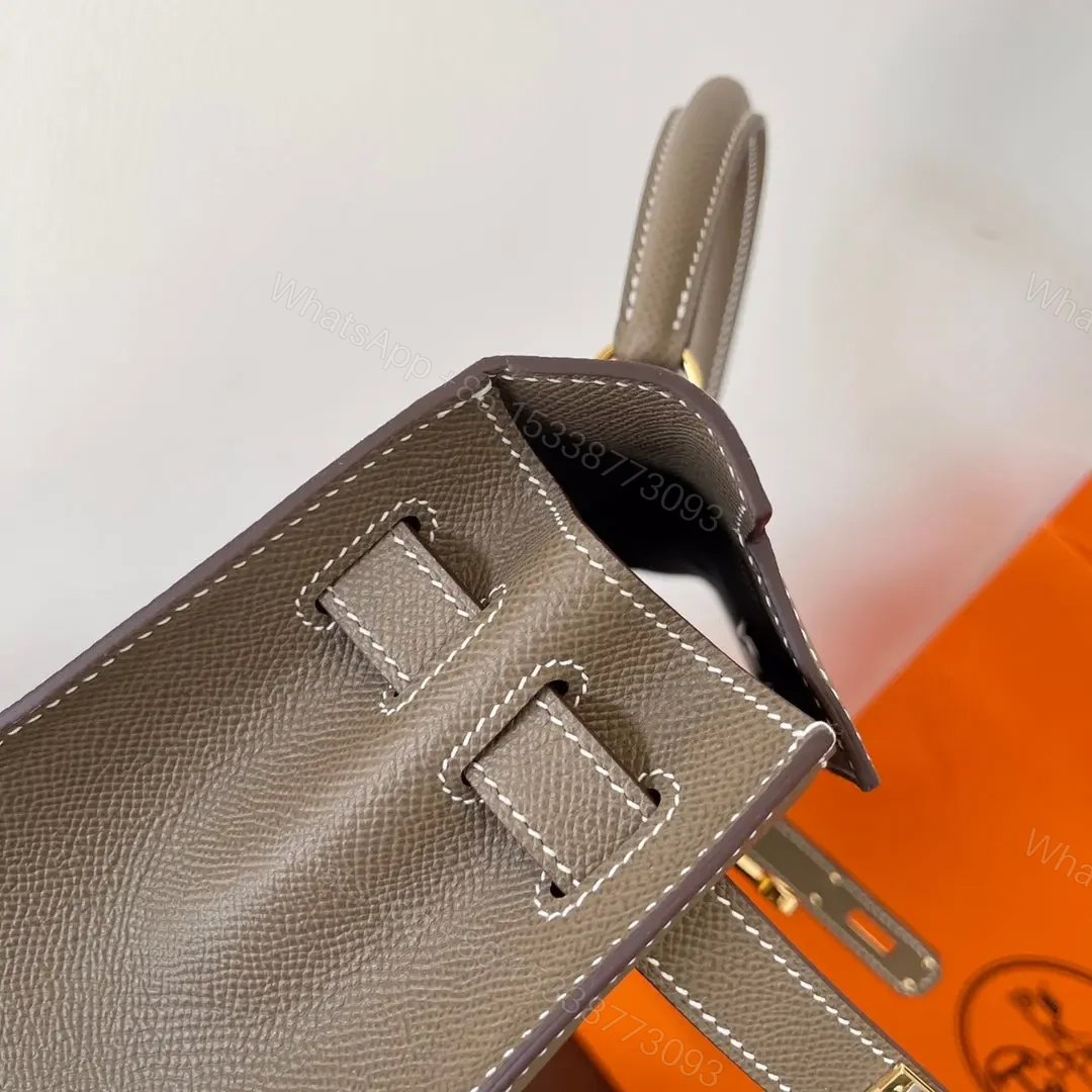 View 7 of HN 28CM ETAIN EPSOM LEATHER GOLD HARDWARE
