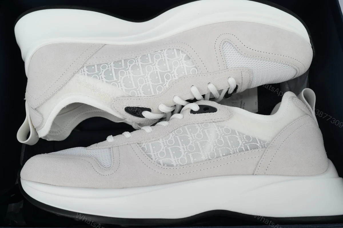 View 4 of Dior B25 Runner White Oblique Suede 3SN259YTR_H069