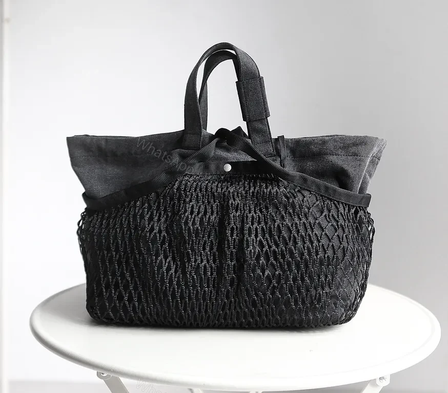 View 2 of Netted Carryall: Balenciaga-Inspired Everyday Tote with Pouch