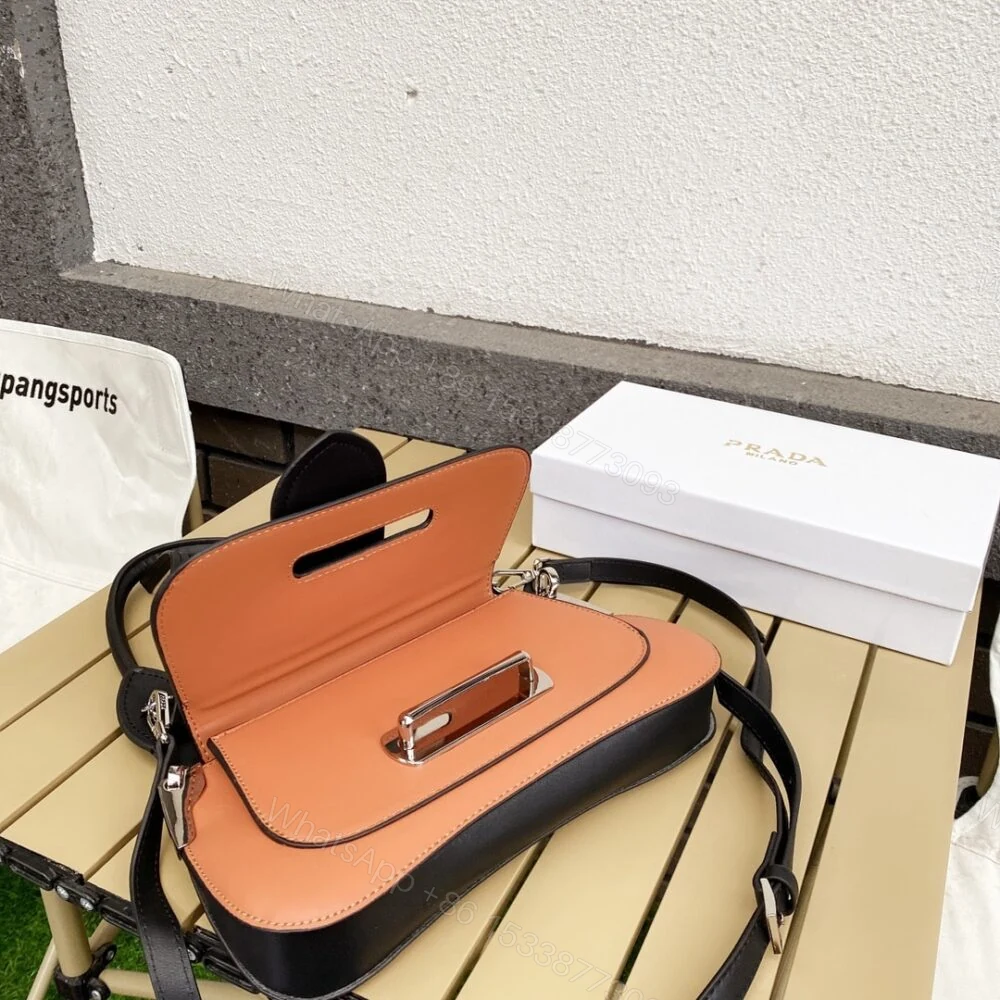 View 6 of Prada City Sidonie Shoulder Bag Brown And Black 28Cm 1BD168 2AIX F0R6P