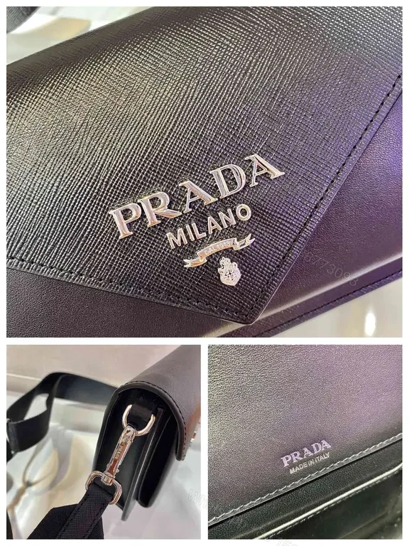 View 2 of Prada Milano Crossbody: Saffiano, Envelope, Detachable Pouch