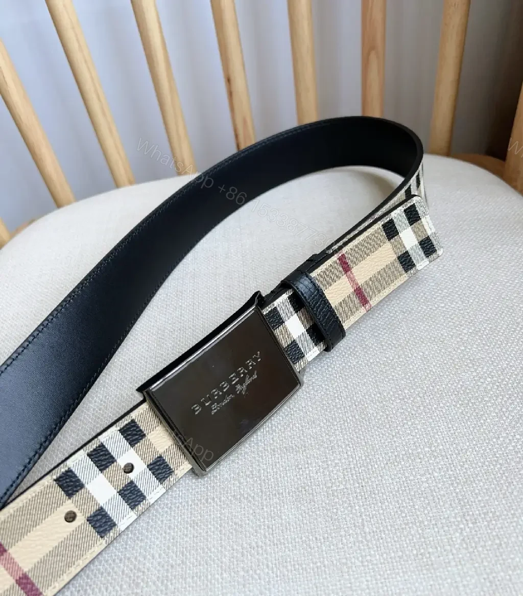 View 5 of Casual Luxury Checkered Belt: Signature Pattern, Premium Hardware