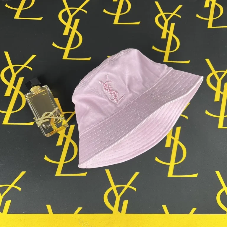 View 8 of Taupe-Brown YSL-Influenced Structured Bucket Hat
