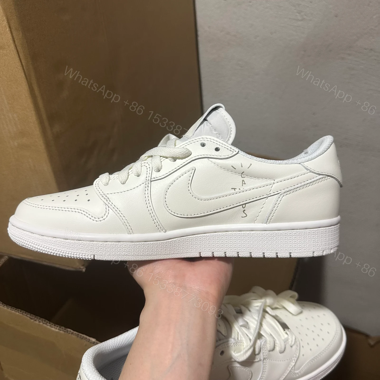 View 2 of Jordan 1 Retro Low OG SP Travis Scott Michael Rubin White Party (Friends and Family)