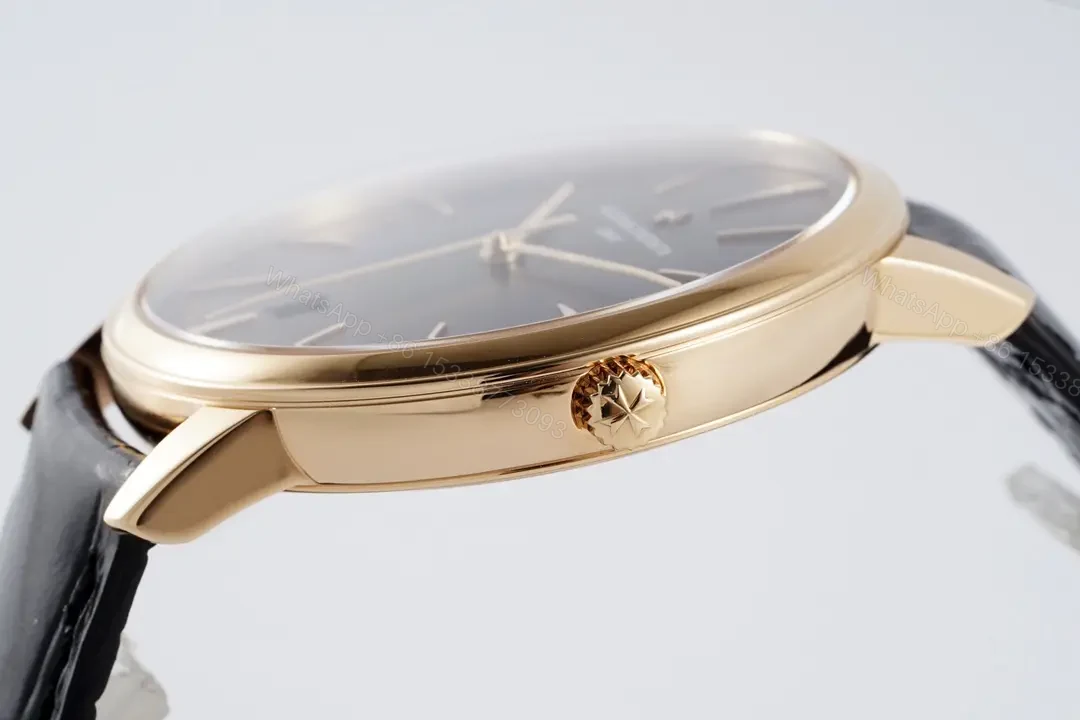 View 4 of PPF Factory Vacheron Constantin Patrimony 85180 Series Watch – Black Dial, Rose Gold Case, Black Leather Strap