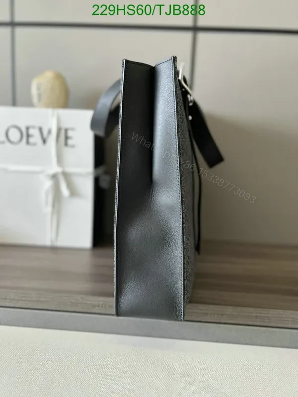 View 4 of Loewe Dark Grey Black Canvas and Cowhide Horizontal Tote IO955