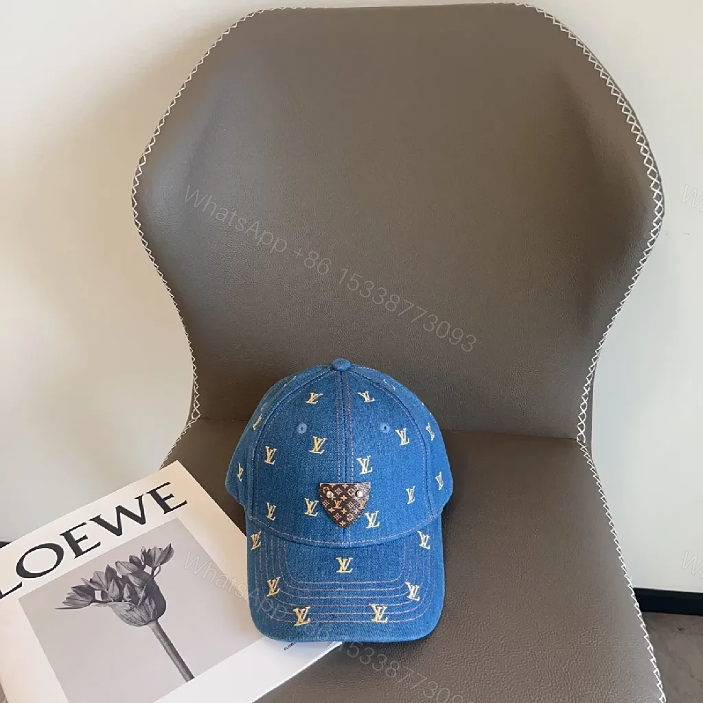 Denim Luxury Baseball Cap with LV Monogram: Refined Casual Headwear — view 1