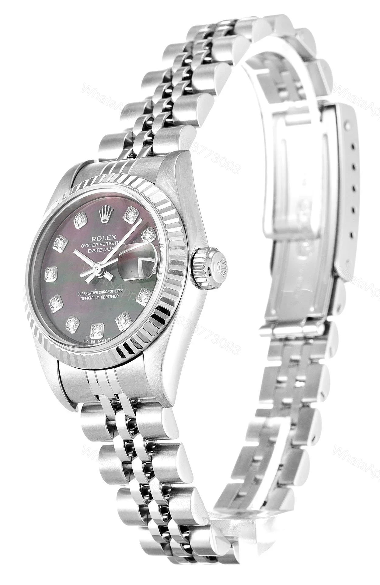 View 2 of Replica Rolex Lady-Datejust Mother of Pearl – Black Dial 79174 26 mm