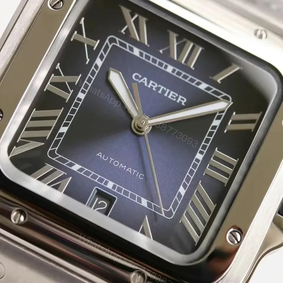 View 6 of Cartier super clone Santos Black Dial Steel Bracelet Premium 40MM RG-CARTIER-SANTOS-BLK-STL-40