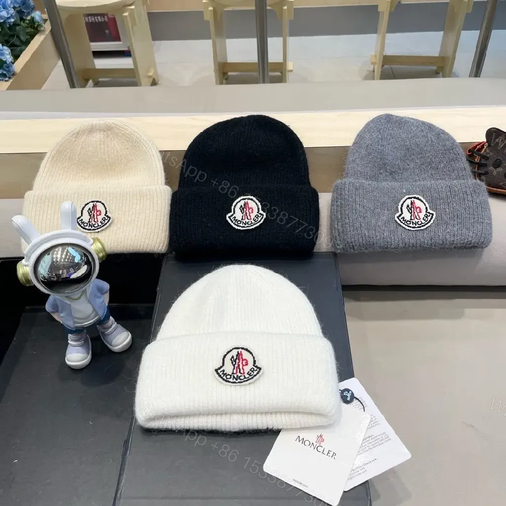 View 7 of Wool Blend Beanie with Crest Embroidery, Black, Modern Luxury Edge