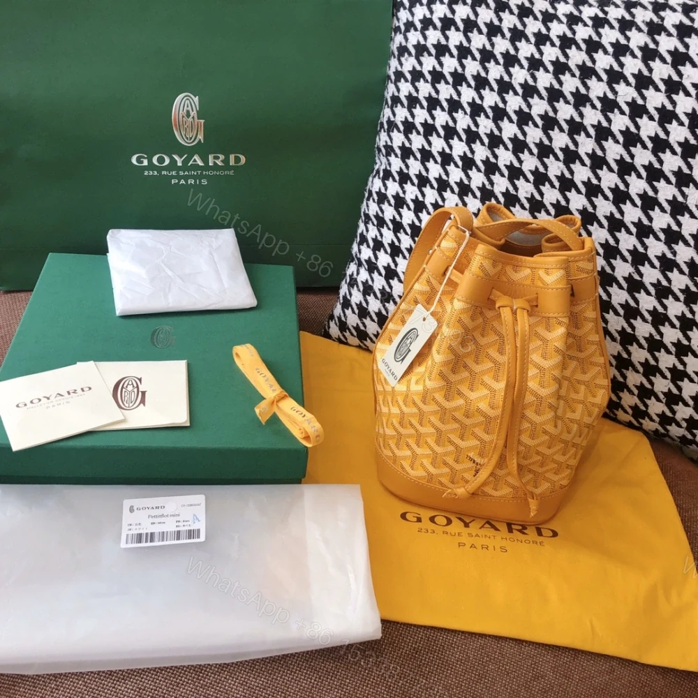 高仿Goyard*PEFLOT7抽繩水桶包黃色免檢版 — view 1