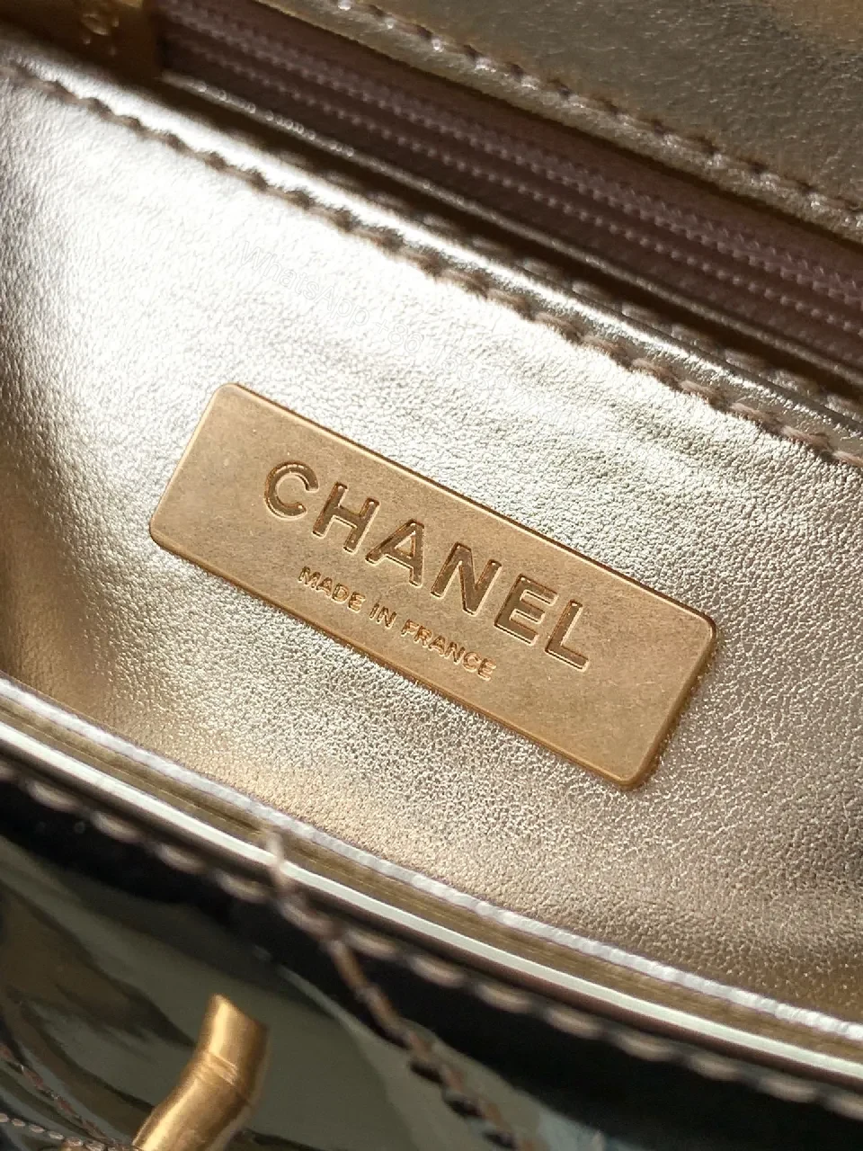 View 5 of Gold Quilted Satiny Mini Bag: Luxe Glam Carryall