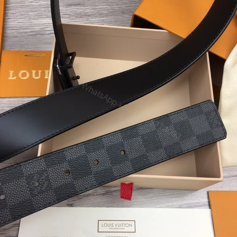 View 6 of Damier Graphite LV Belt â€“ Sleek Everyday Luxury Accessory