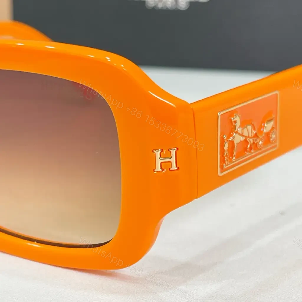 View 2 of Black Frames Contemporary Oversized Sunglasses Hermes Detail Eyewear