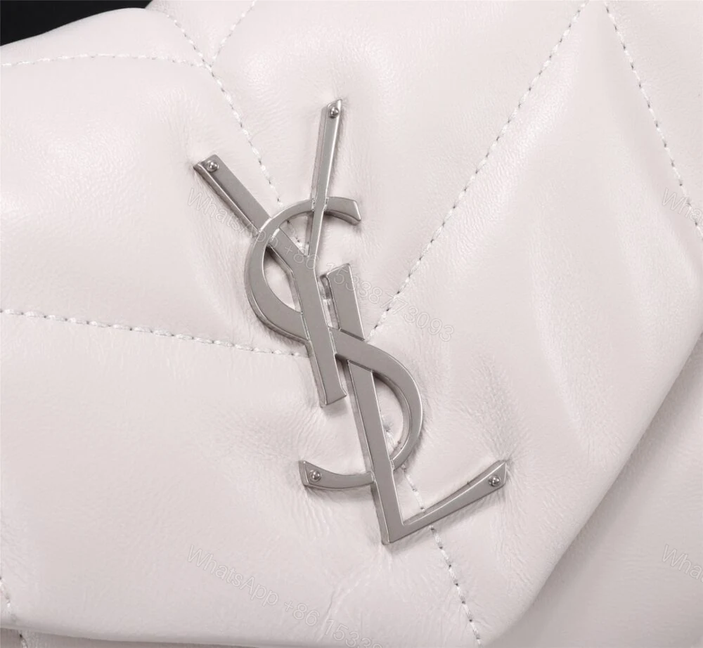 View 8 of Saint Laurent Loulou Small Chain Bag In Matelassé Y White Silver 29Cm 494699DV7269207