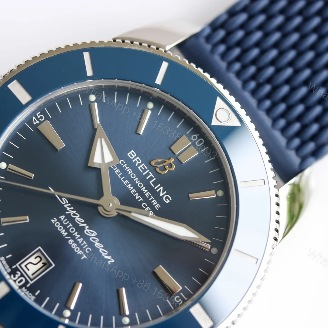 View 4 of Breitling Superocean Heritage Blue Replica Rubber Strap 46MM Premium AB2020161C1S1