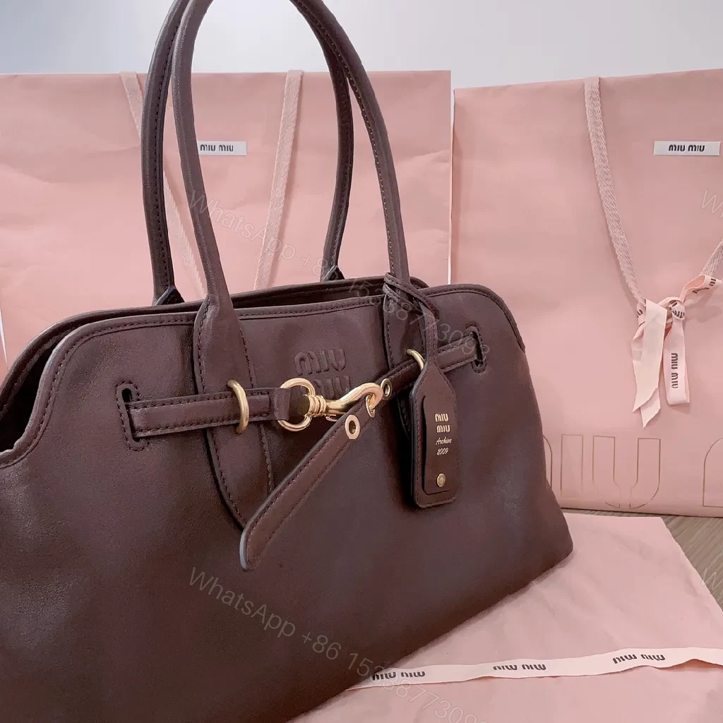View 7 of Sophisticated Leather Tote: Structured, Gold Hardware, Everyday Carry