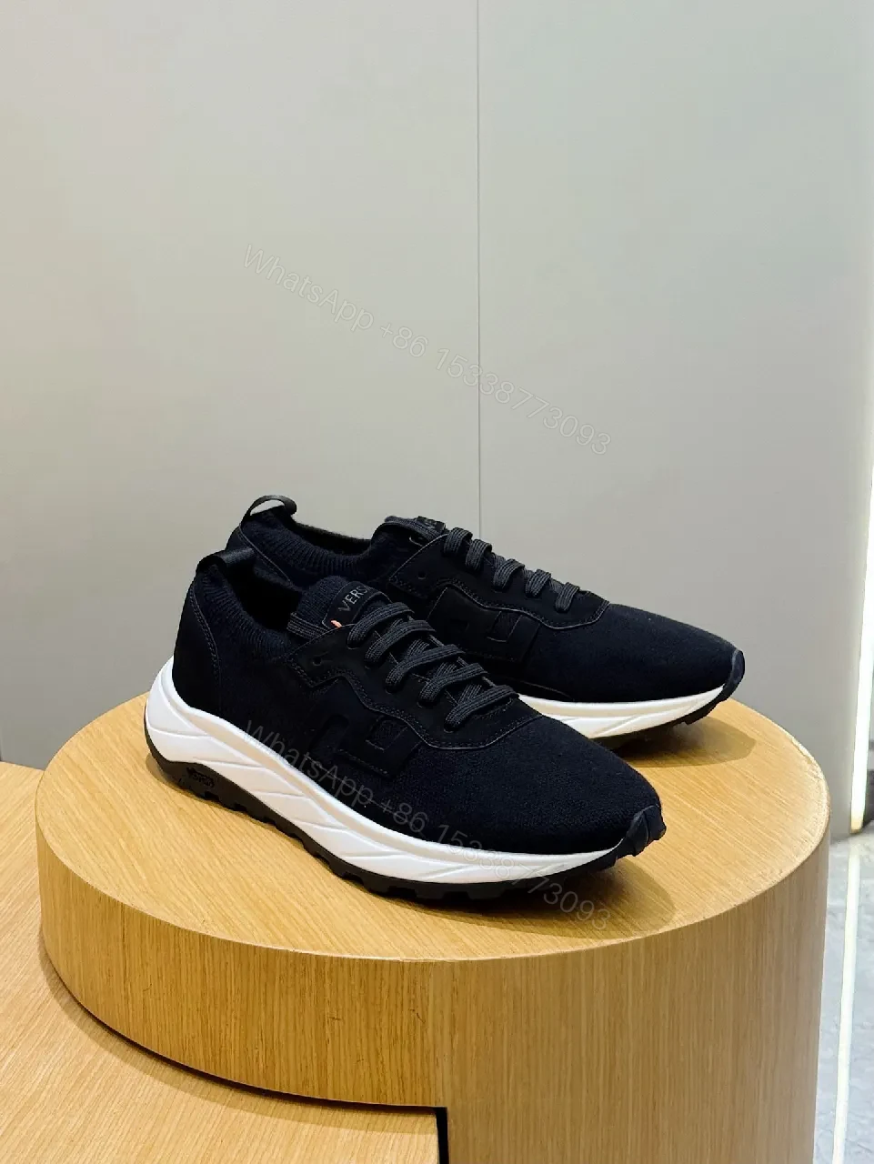 View 2 of Chic Black Textile Sneakers with Subtle Detailing, All-Day Comfort