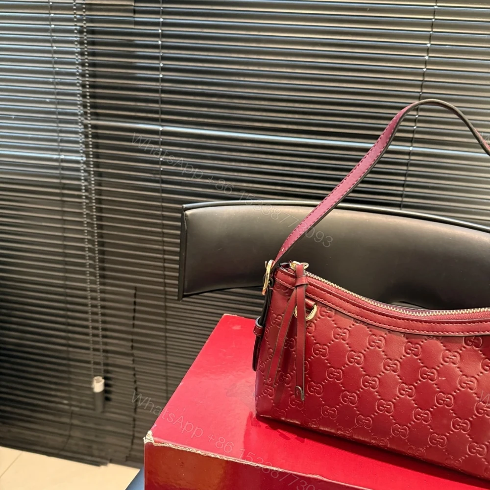 View 7 of Gucci GG Emblem Medium Shoulder Bag Red 29Cm