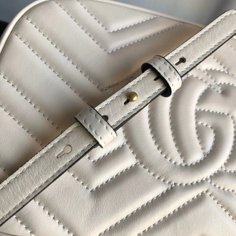 View 6 of Gucci GG Marmont Small Camera Bag White 24Cm 447632 DTD1T 9022